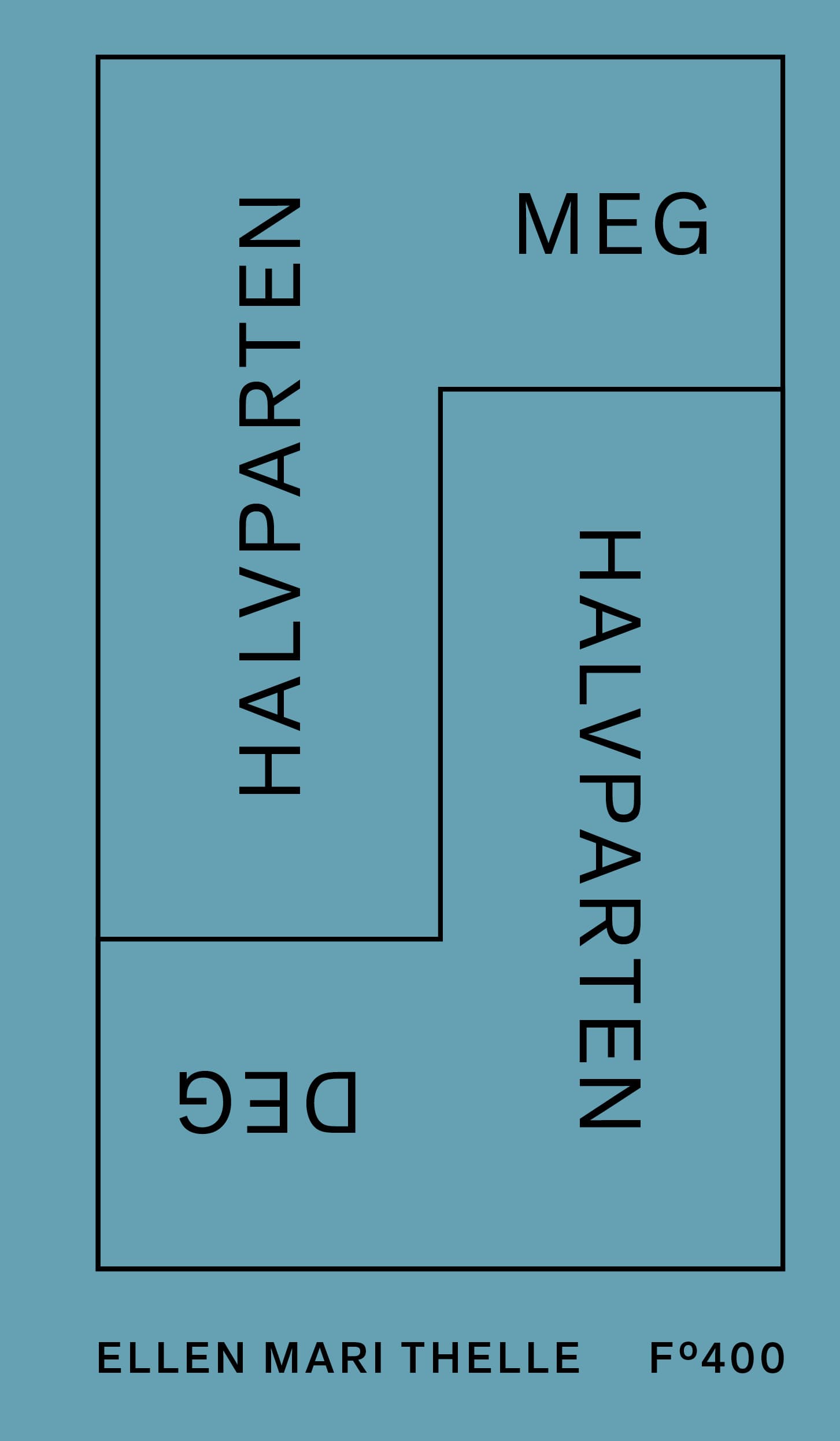 Omslag Halvparten meg, halvparten deg av Ellen Mari Thelle (Ebok)